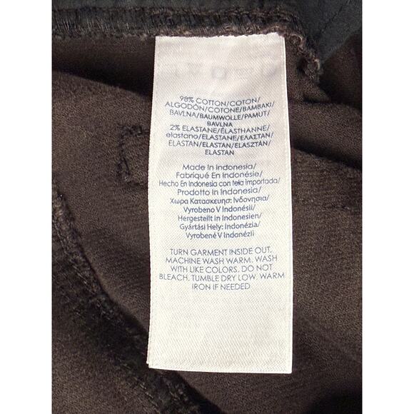 Chaps Denim Corduroy Pants Women 14 Brown Stretch Mid-Rise Classic Preppy - Picture 9 of 10